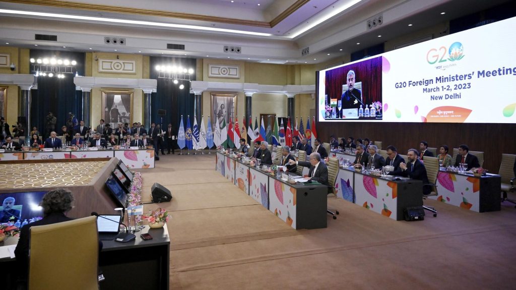 Նյու Դելիում մեկնարկել է G20-ի արտգործնախարարների հանդիպումը
02.03.2023 . Միջազգային Նյու Դելիում մեկնարկել է G20-ի արտգործնախարարների հանդիպումը
02.03.2023 . Միջազգային